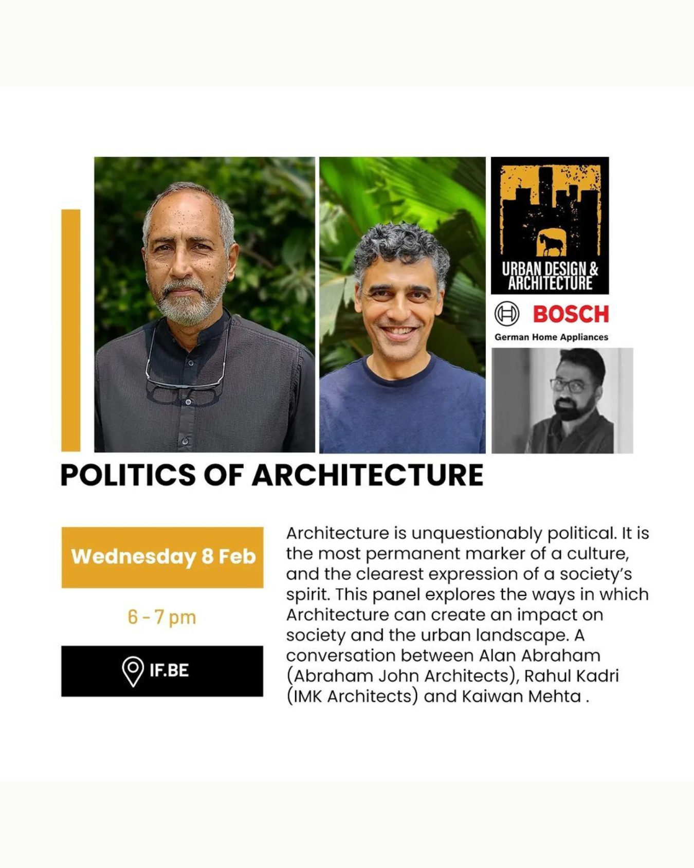 Politics of architecture – Panel Discussion